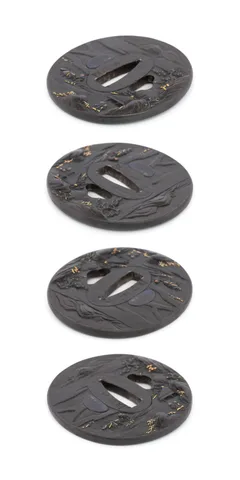 Detalle de Tsuba daishō · Tomoyoshi (Chōshū)