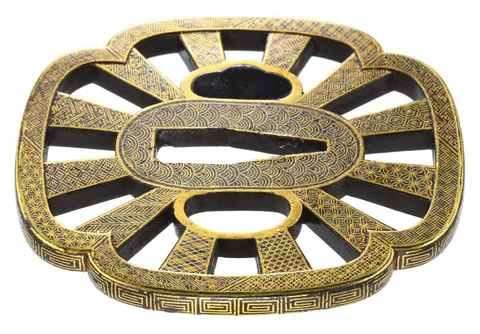 Détail de Tsuba daishō · Kyō-kenjō