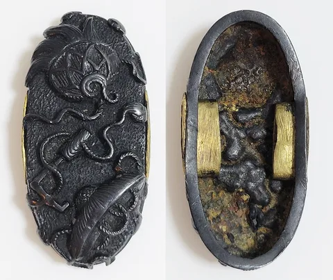 Detalle de Fuchi-kashira · Mino