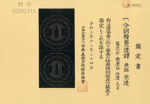 Papel de Tsuba · Kyō-sukashi