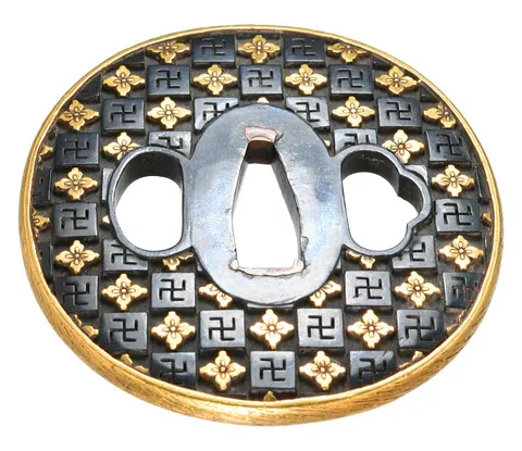 Detalle de Tsuba y fuchi-kashira · Nomura