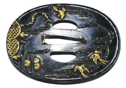 Detalle de Tsuba · Kaga kinkō