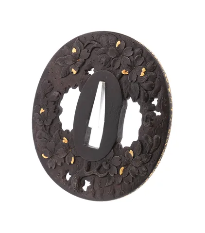 Detalle de Tsuba daishō · Masatsugu (Bushū)