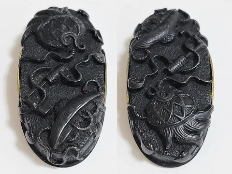 Detalle de Fuchi-kashira · Mino