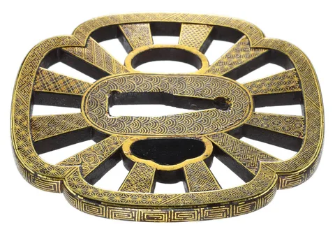 Détail de Tsuba daishō · Kyō-kenjō