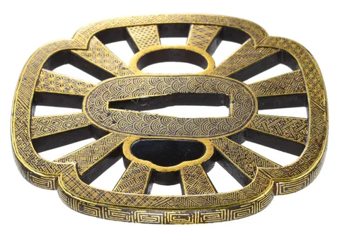 Détail de Tsuba daishō · Kyō-kenjō