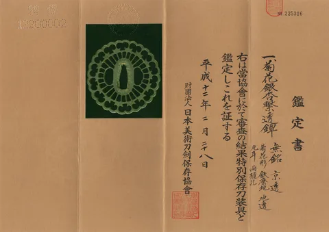 Papier von Tsuba · Kyō-sukashi