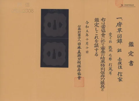 Papel de Tsuba · Akasaka-jū Nobuie