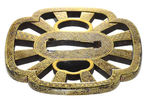 Détail de Tsuba daishō · Kyō-kenjō