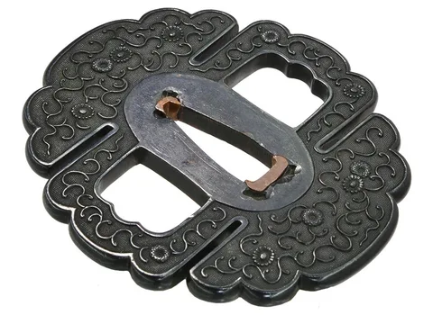Dettaglio di Tsuba · Owari kinkō