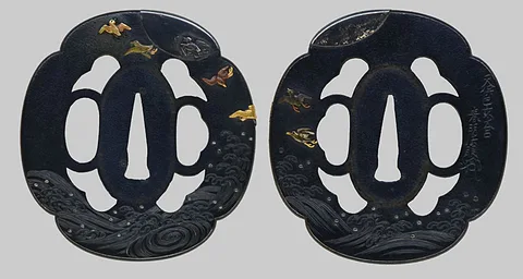 Guarniciones de Tsuba y fuchi · Haruaki Hōgen
