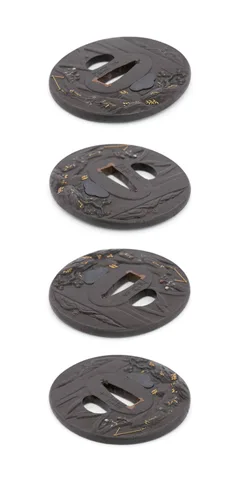 Detalle de Tsuba daishō · Tomoyoshi (Chōshū)