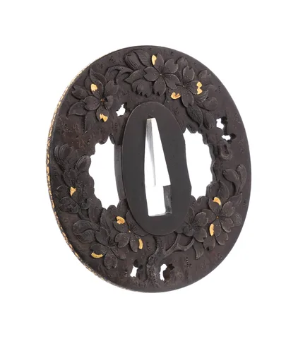 Detalle de Tsuba daishō · Masatsugu (Bushū)