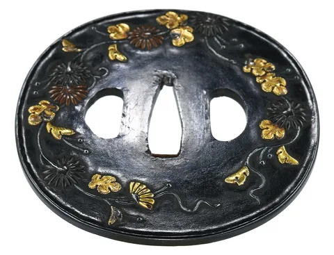 Detalle de Tsuba · Kaga kinkō