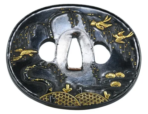 Detalle de Tsuba · Kaga kinkō