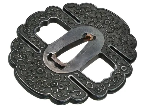 Dettaglio di Tsuba · Owari kinkō