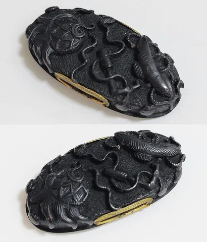 Detalle de Fuchi-kashira · Mino