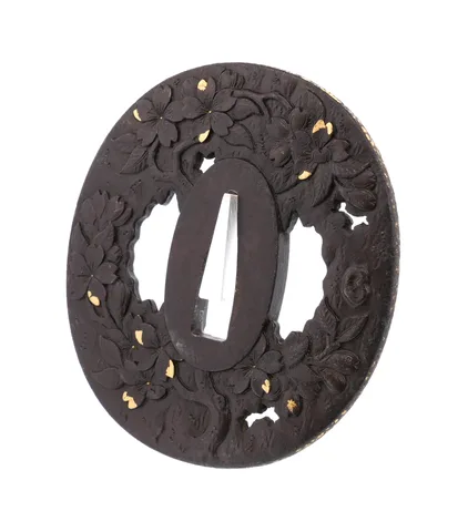 Detalle de Tsuba daishō · Masatsugu (Bushū)