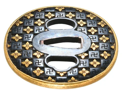 Detalle de Tsuba y fuchi-kashira · Nomura