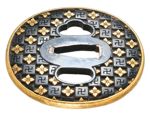 Detalle de Tsuba y fuchi-kashira · Nomura