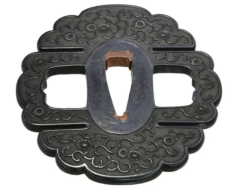 Dettaglio di Tsuba · Owari kinkō