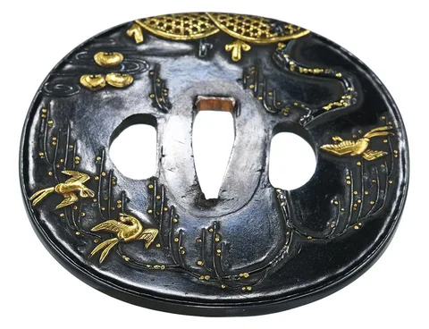 Detalle de Tsuba · Kaga kinkō