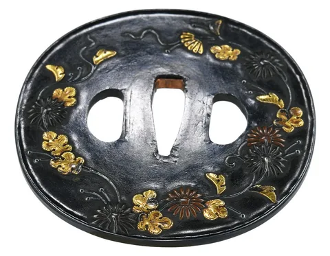 Detalle de Tsuba · Kaga kinkō