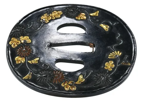 Detalle de Tsuba · Kaga kinkō