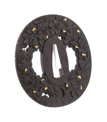 Detalle de Tsuba daishō · Masatsugu (Bushū)