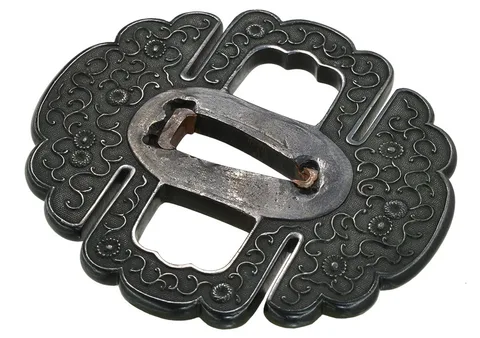 Dettaglio di Tsuba · Owari kinkō