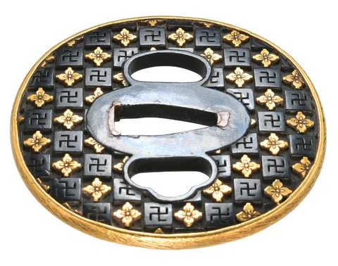 Detalle de Tsuba y fuchi-kashira · Nomura