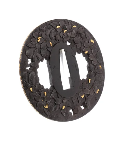 Detalle de Tsuba daishō · Masatsugu (Bushū)
