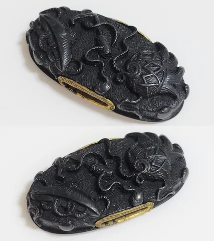 Detalle de Fuchi-kashira · Mino