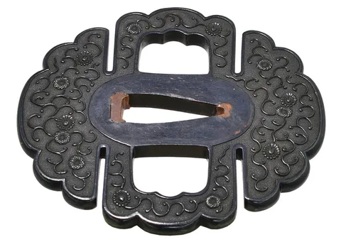 Dettaglio di Tsuba · Owari kinkō