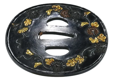 Detalle de Tsuba · Kaga kinkō