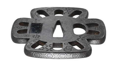 Detalle de Tsuba daishō · Norisuke