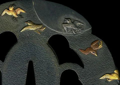 Detalle de Tsuba y fuchi · Haruaki Hōgen