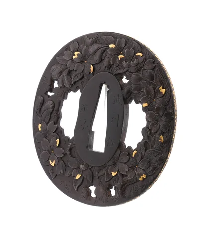 Detalle de Tsuba daishō · Masatsugu (Bushū)