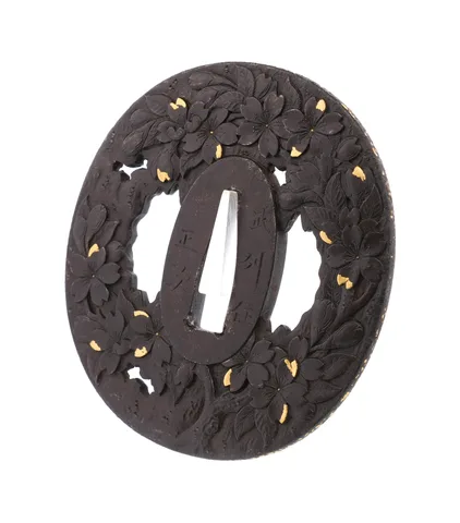 Detalle de Tsuba daishō · Masatsugu (Bushū)