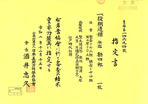 Papel de Tsuba · Nishigaki Kanshirō