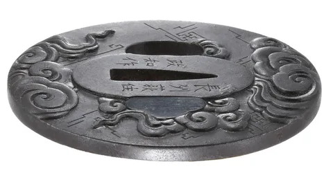 Detalle de Tsuba · Masatomo (escuela Chōshū)