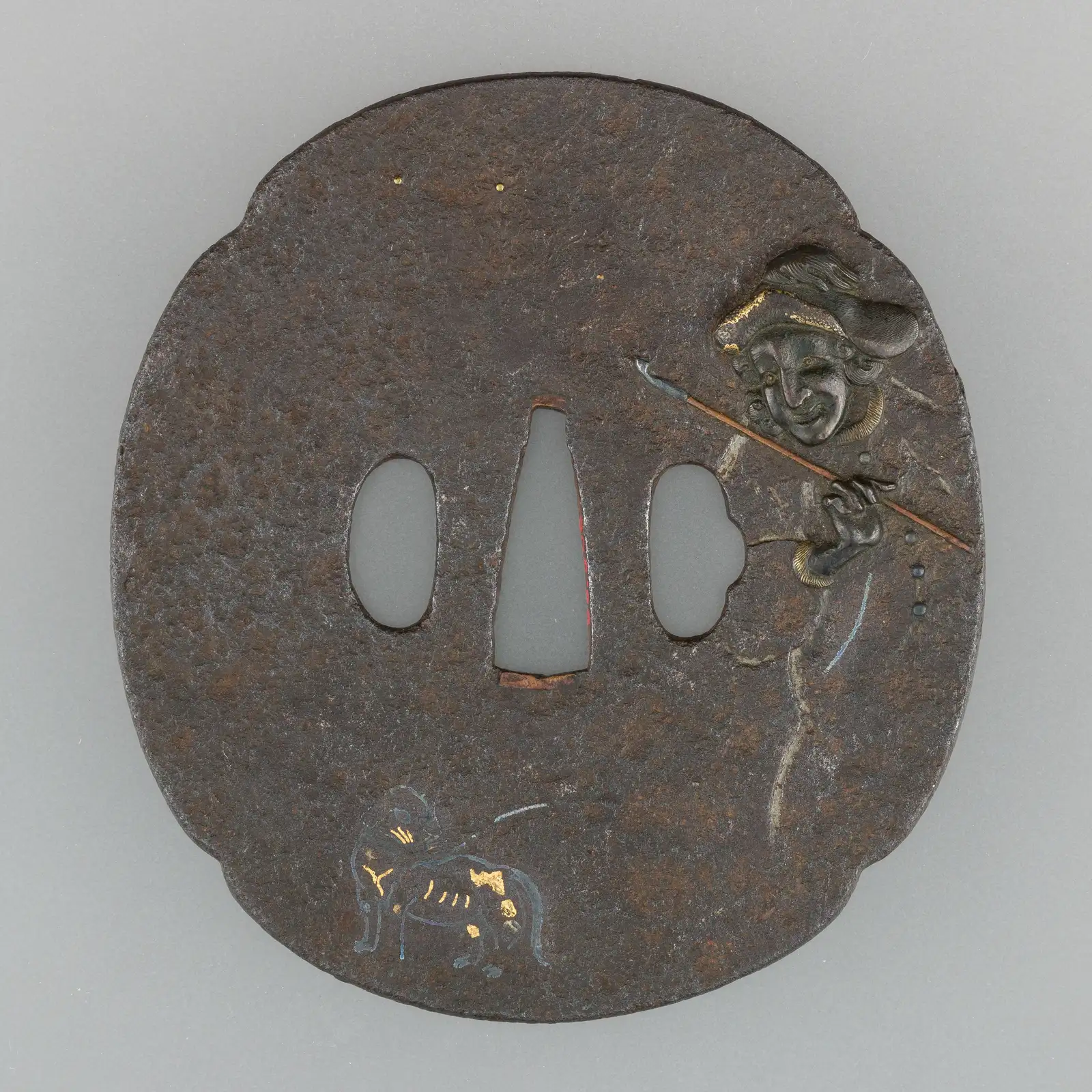 Guarda tsuba de hierro, pieza suelta de las que también se presentan a shinsa por separado.
